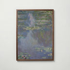 Claude Monet Water Lilies Blue 1907 affisch i valnötsram – mörkbrun inramning med lyxig känsla, Bozetto