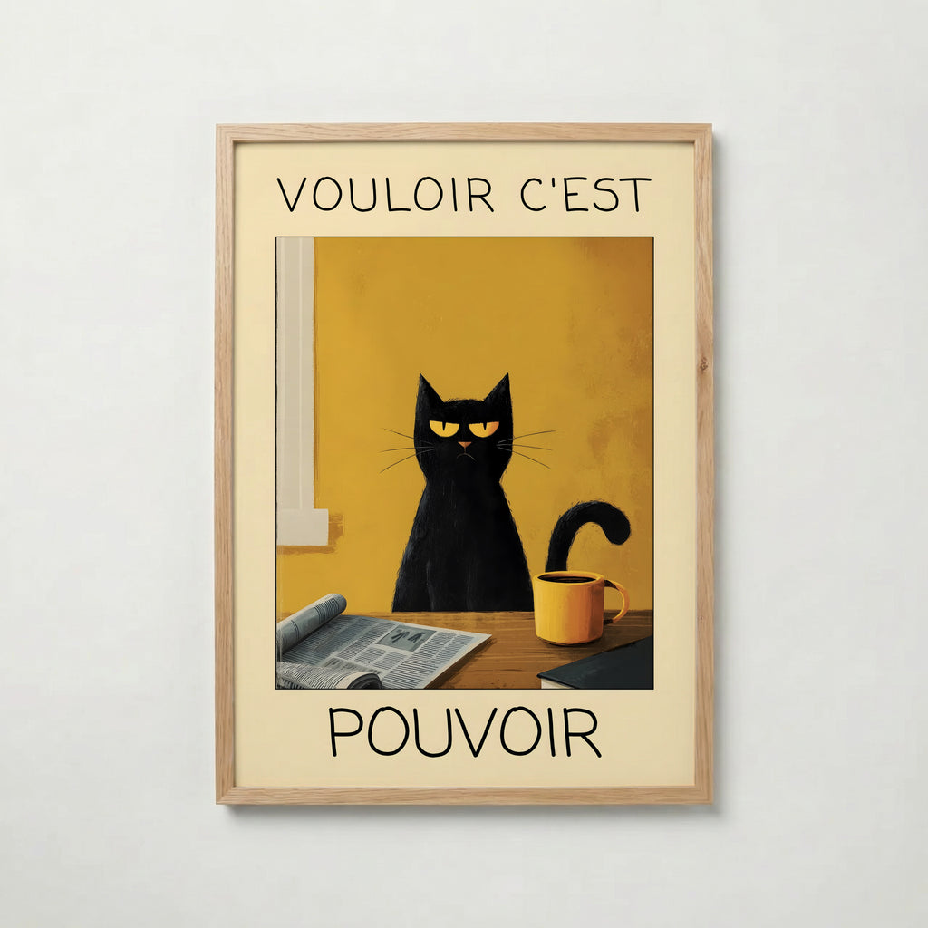 Morning Authority Cat poster visad rakt fram – Bozetto affisch i hög tryckkvalitet