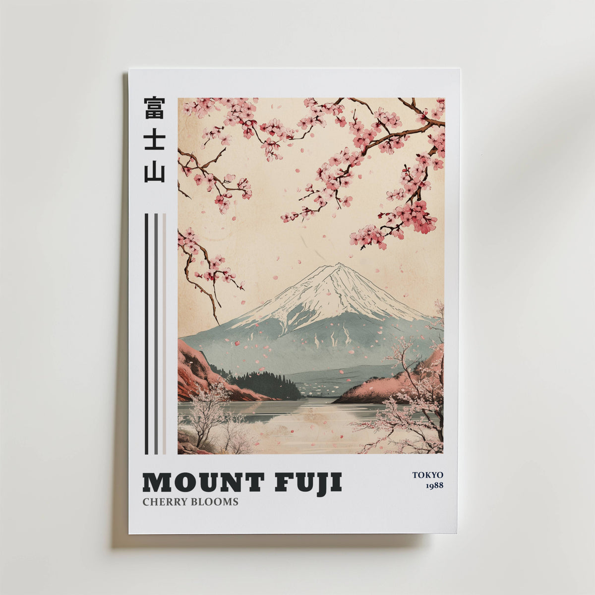 Mount Fuji – stilfullt konsttryck från Bozetto, tryckt på matt finpapper i hög tryckkvalitet