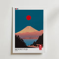 Mount Fuji Red Moon – stilfullt konsttryck från Bozetto, tryckt på matt finpapper