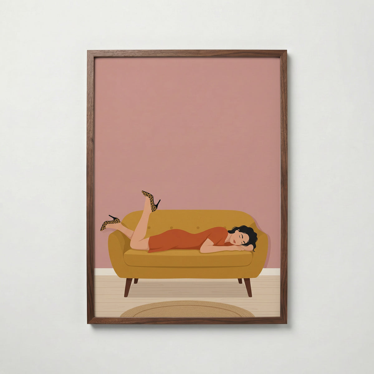 Mustard Repose Poster i vardagsrumsmiljö