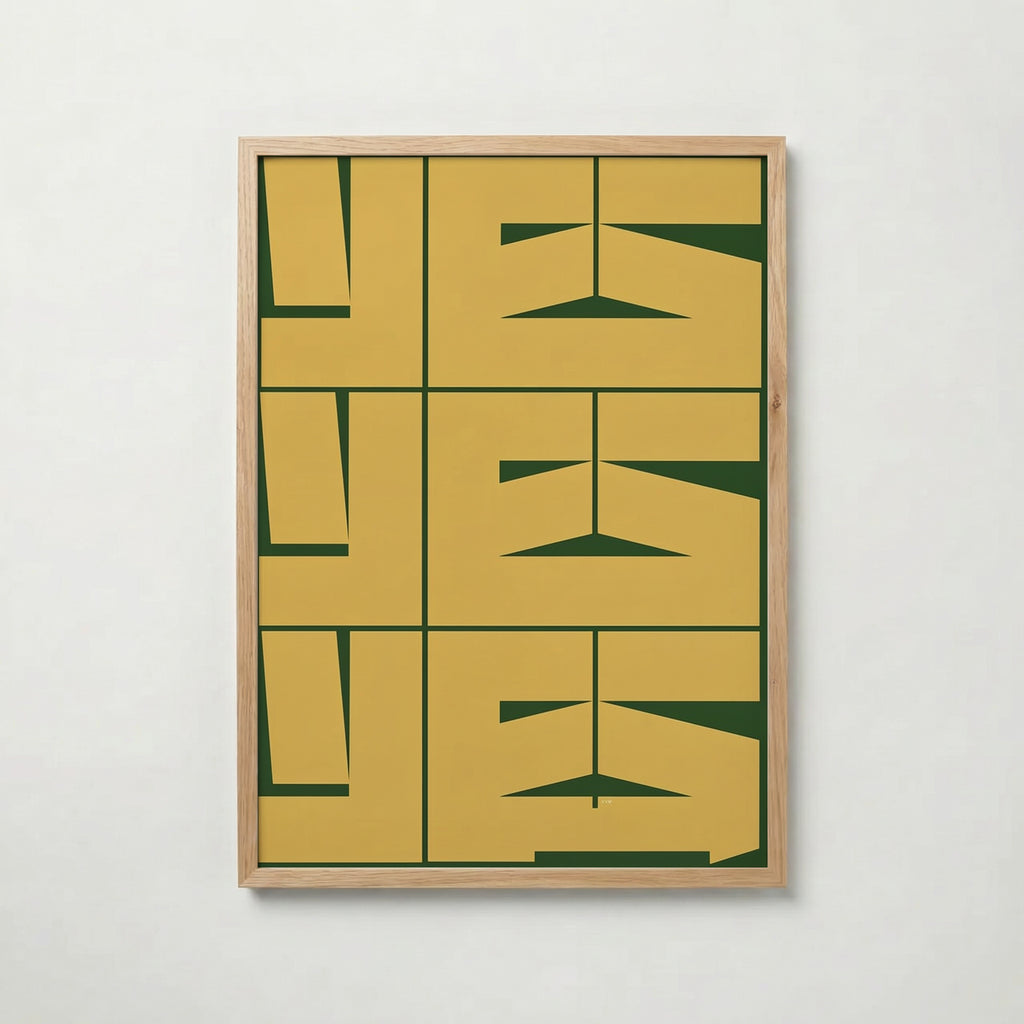 Mustard Yes Poster med ekram