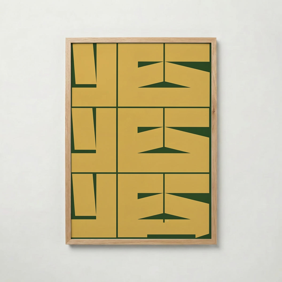 Mustard Yes Poster med ekram