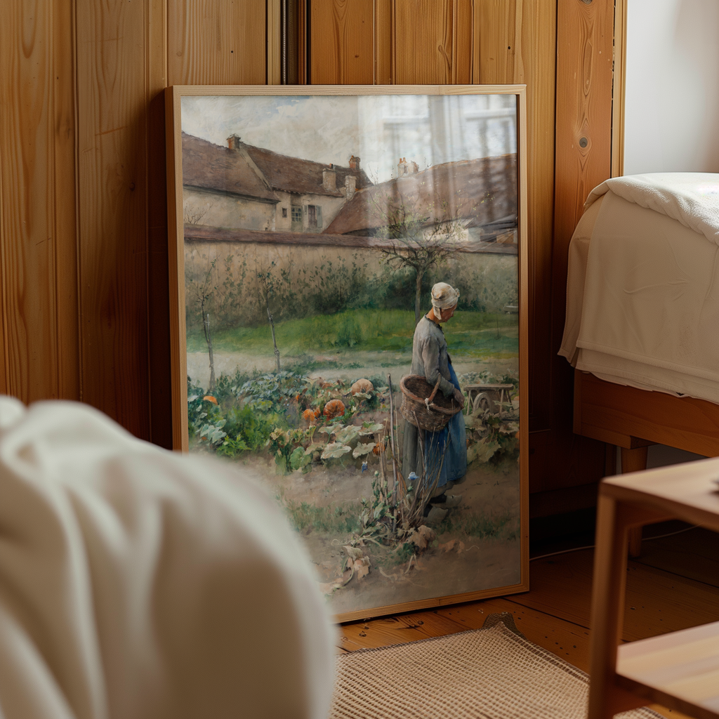 Carl Larsson October poster visad rakt fram – Bozetto affisch i hög tryckkvalitet