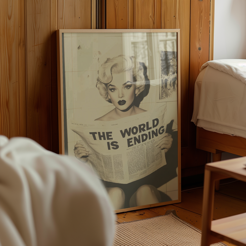 The World is Ending Retro – affisch med stilfullt motiv från Bozetto i hög kvalitet