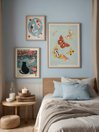 Bundle 3-pack Japandi Harmony visualiserad i interiör – postercollection hos Bozetto