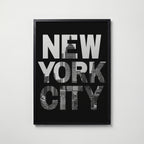 Skyline Cutout Type Poster – svart ram