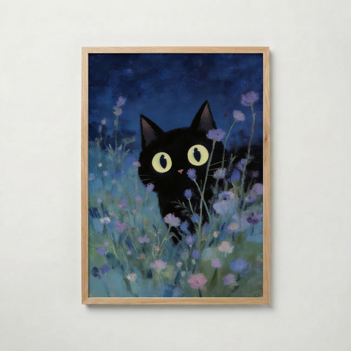 Night Whisper Cat poster visad rakt fram – Bozetto affisch i hög tryckkvalitet i hög tryckkvalitet