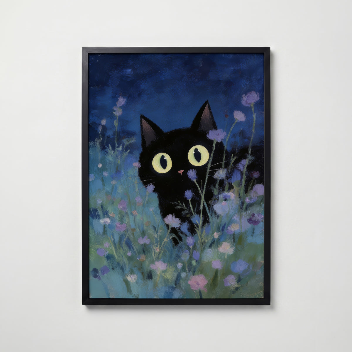 Night Whisper Cat – affisch med snyggt motiv, köp enkelt hos Bozetto i flera storlekar