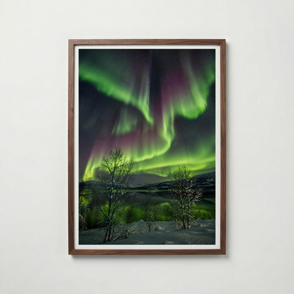 Northern Lights Over the Fells Poster
