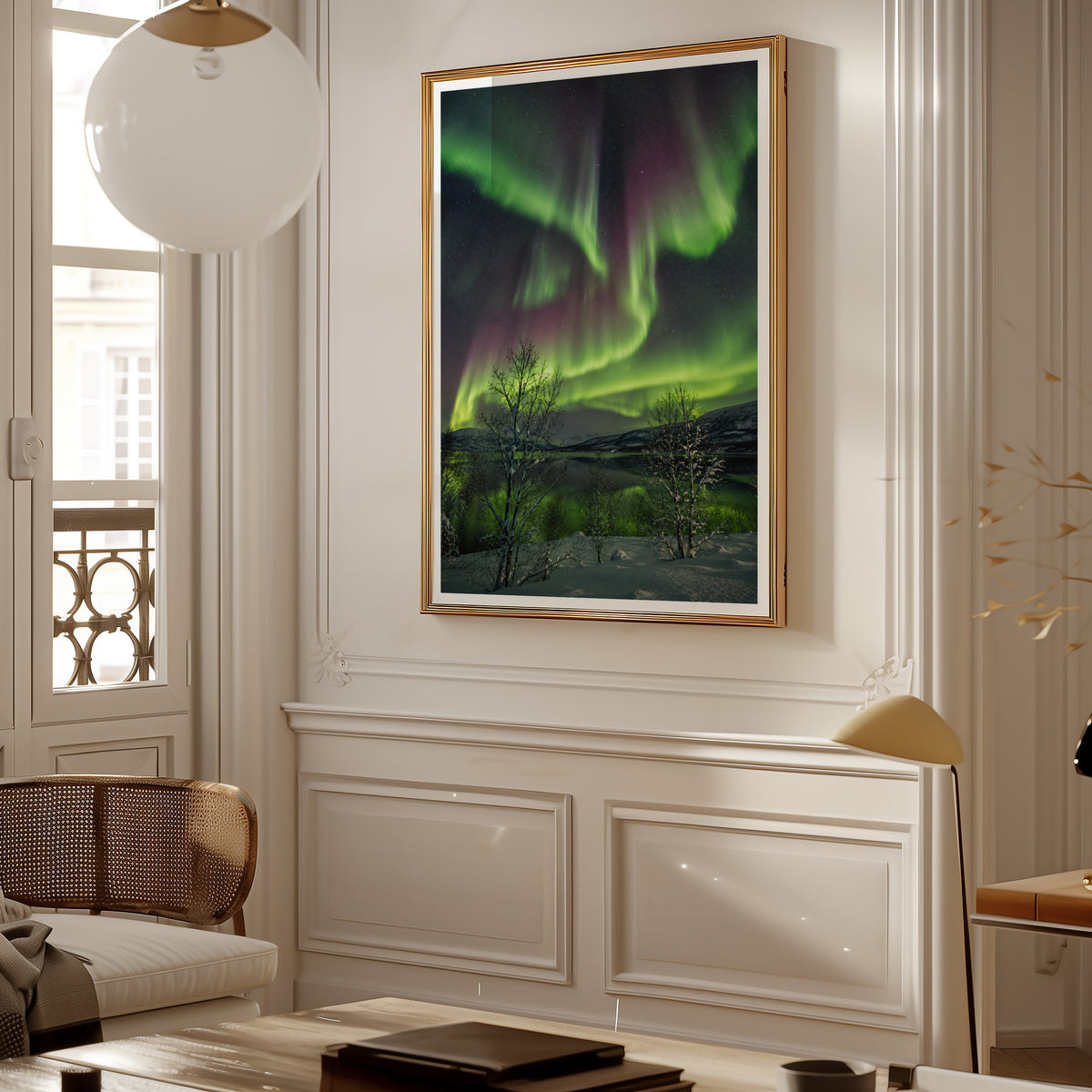 Northern Lights Over the Fells Poster