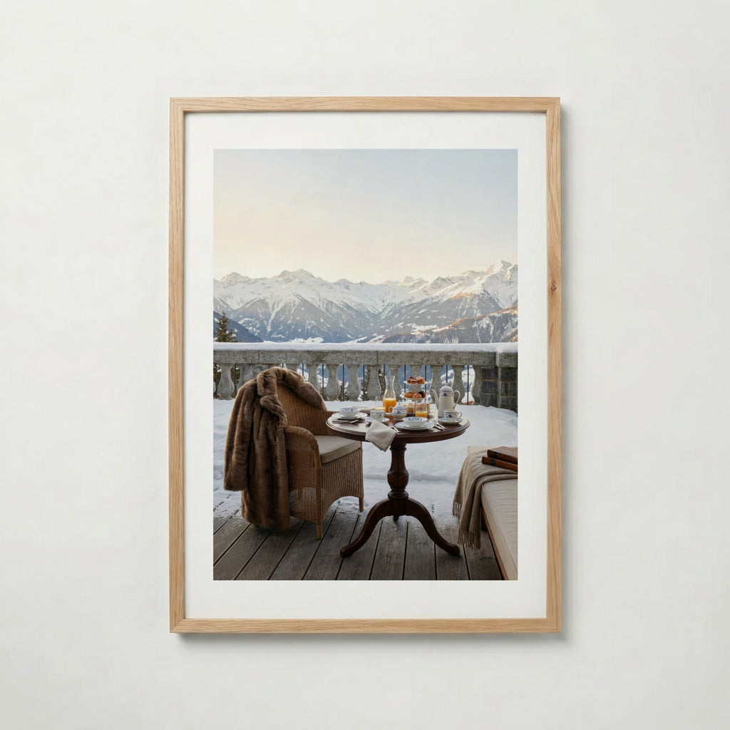 Alpine Morning Indulgence poster visad rakt fram – Bozetto affisch i hög tryckkvalitet