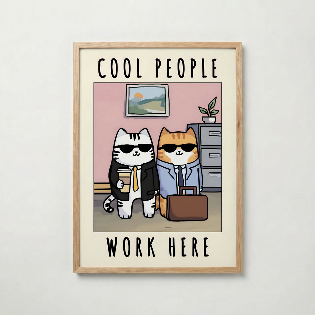 Office Cool Cats poster visad rakt fram – Bozetto affisch i hög tryckkvalitet i hög tryckkvalitet