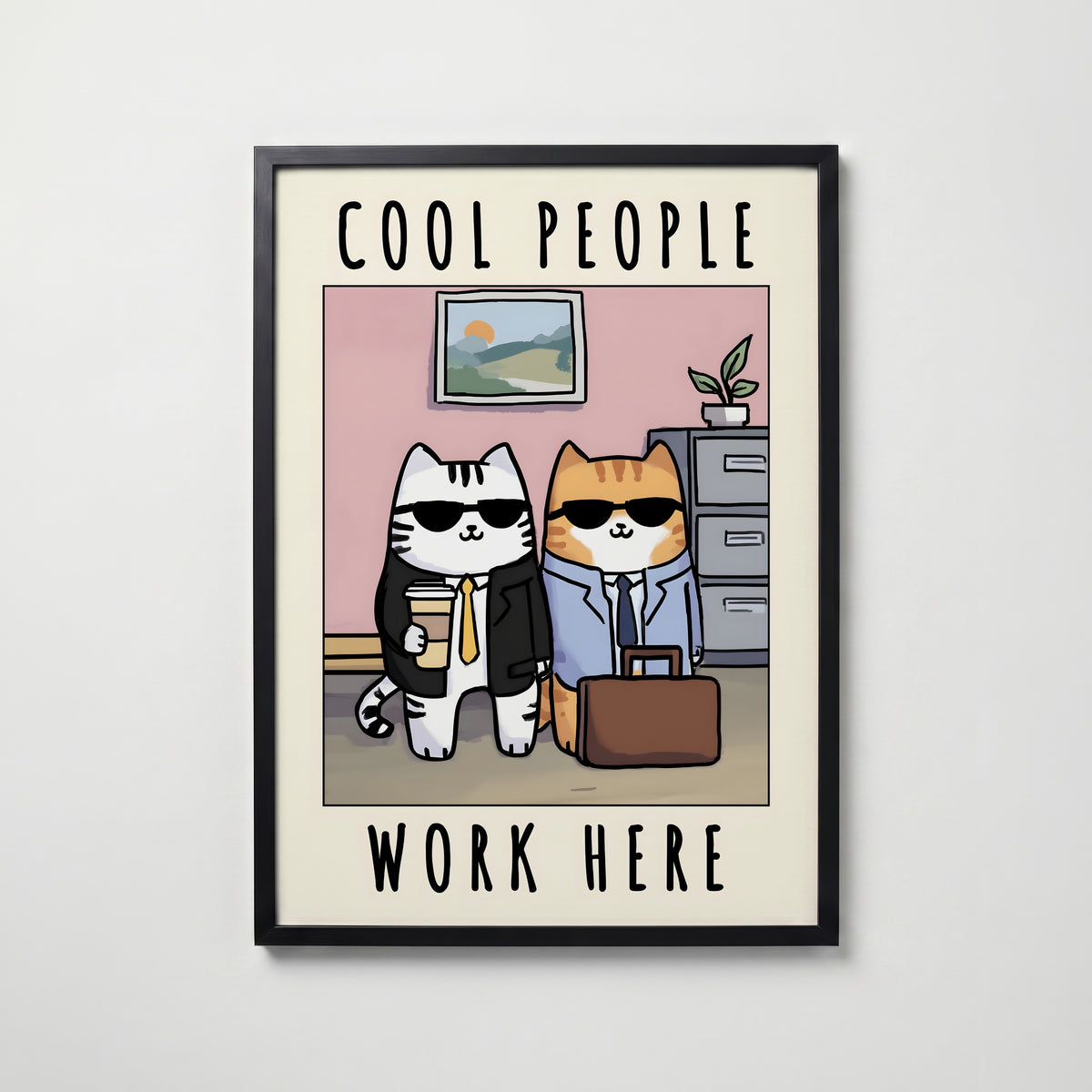 Office Cool Cats – affisch med snyggt motiv, köp enkelt hos Bozetto i flera storlekar