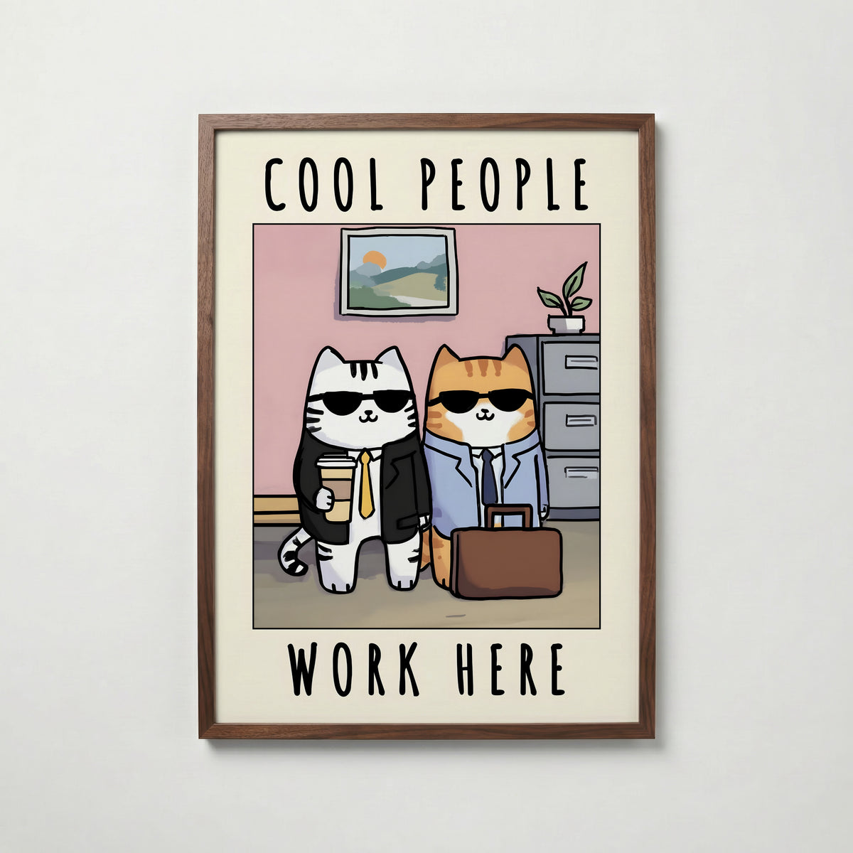 Office Cool Cats – köp enkelt hos Bozetto konsttryck i hög kvalitet i hög kvalitet