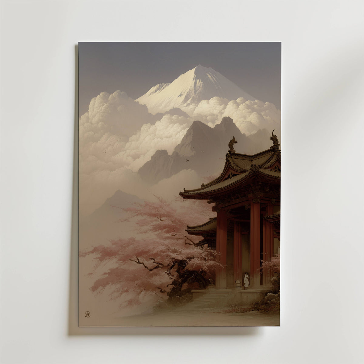 Old Temple in Japan – stilfullt konsttryck från Bozetto, tryckt på matt finpapper