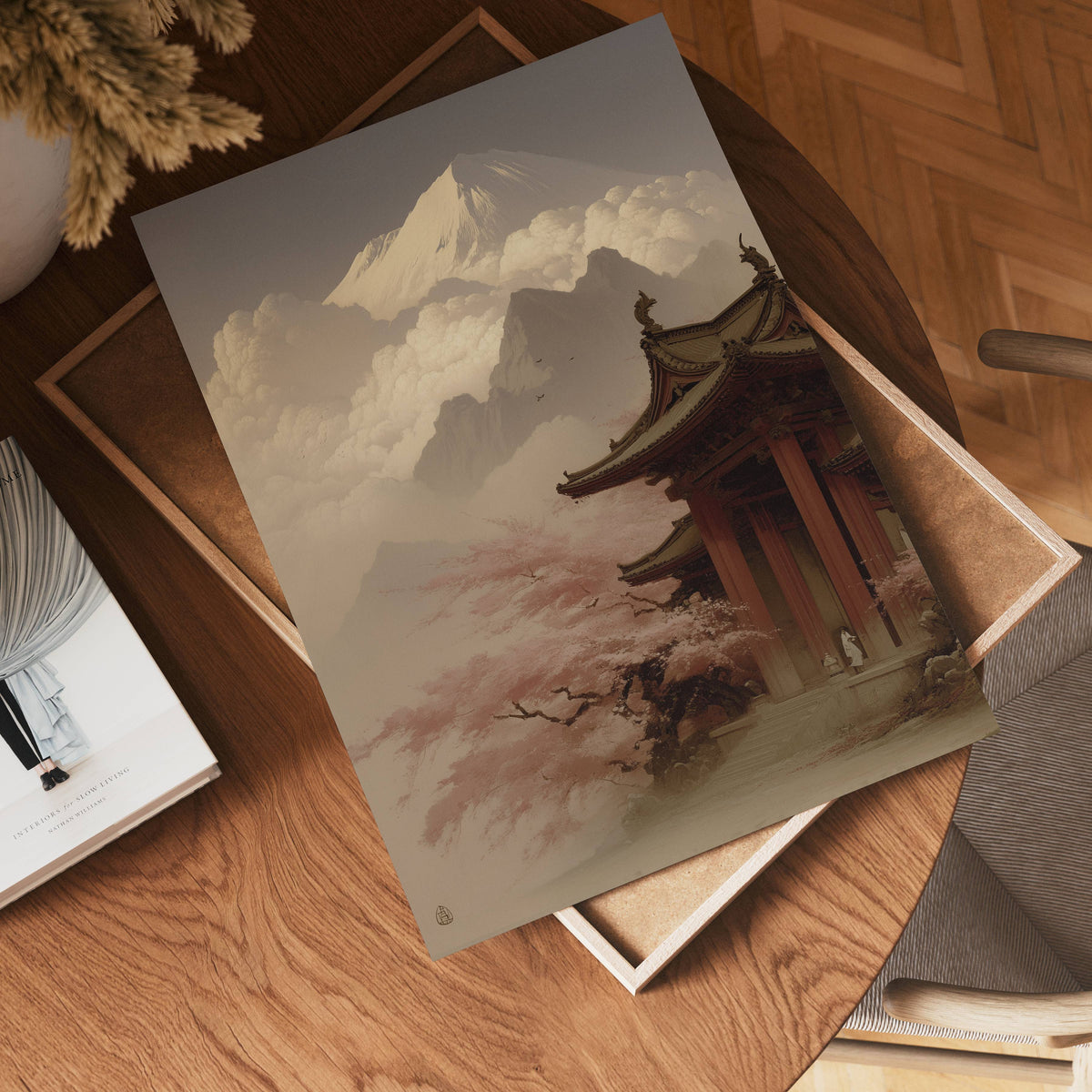 Old Temple in Japan poster visad rakt fram – Bozetto affisch i hög tryckkvalitet