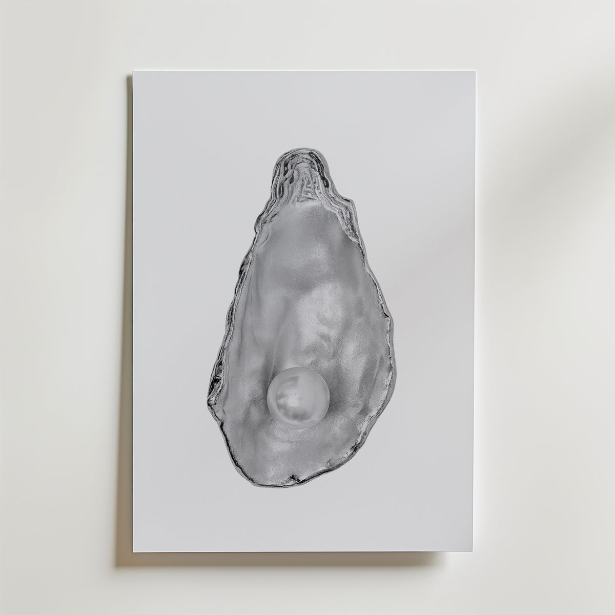 Silver Oyster Pearl Poster – canvas utan passepartout