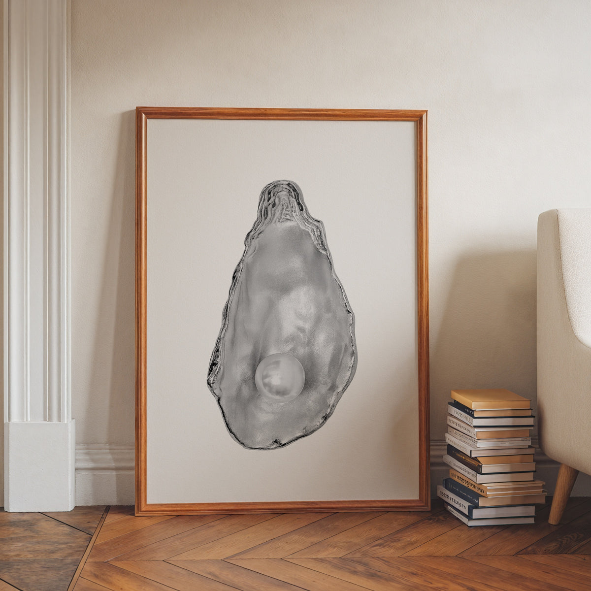 Silver Oyster Pearl Poster – i rum 1