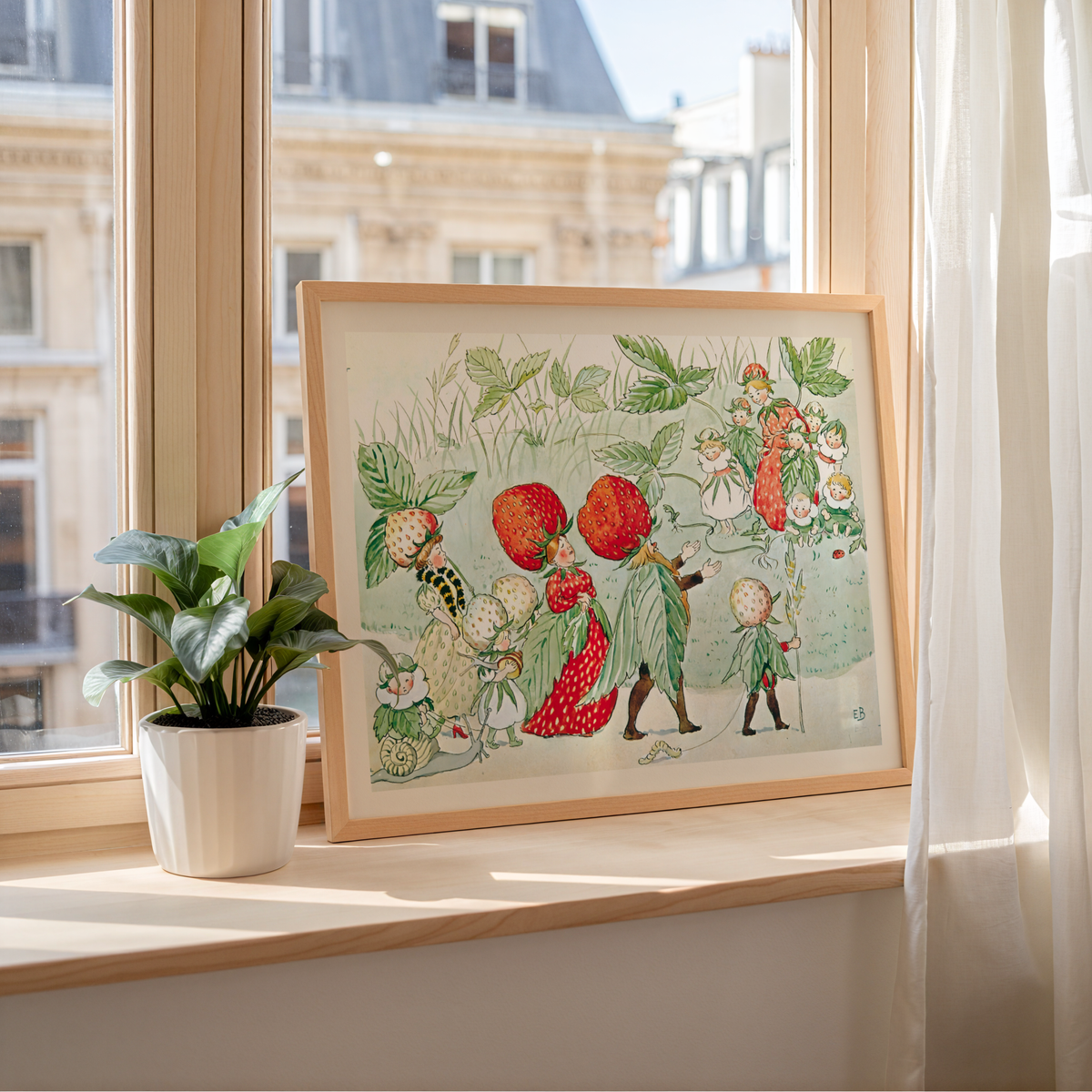 Elsa Beskow Jordgubbens folk – affisch med stilfullt motiv från Bozetto i hög kvalitet
