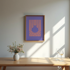 Mockup av Striped Vase Illusion affisch på vägg – köp enkelt hos Bozetto i hög kvalitet