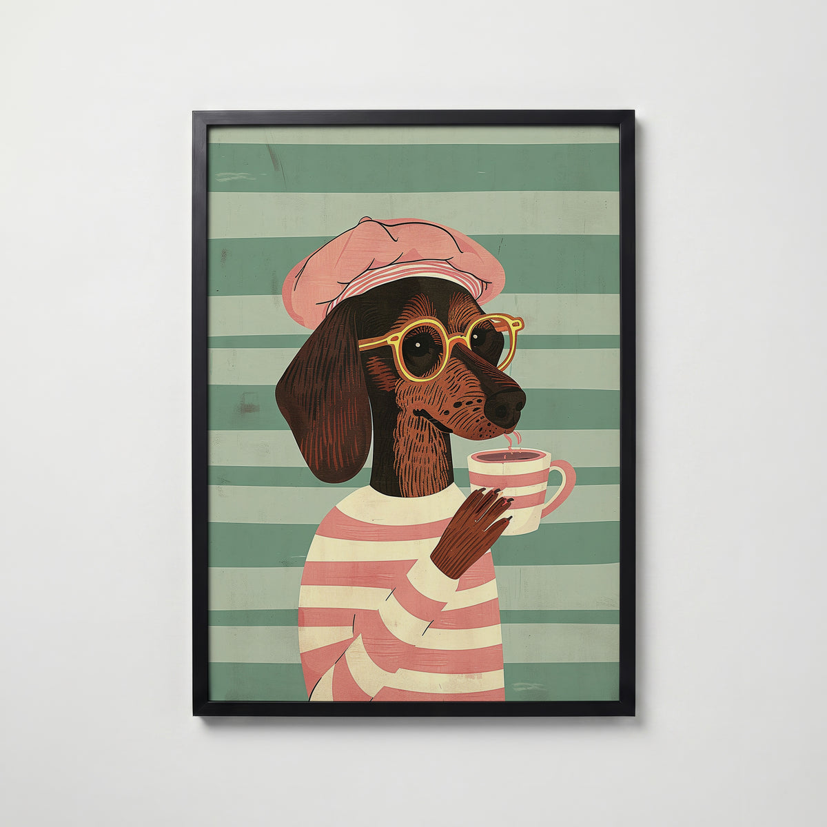 Parisian Pup – Bozetto poster i hög kvalitet, perfekt för varje rum i hemmet i hög tryckkvalitet