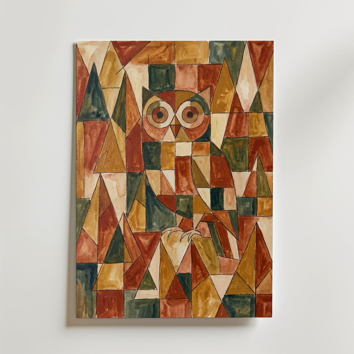 Paul Klee Geometric Owl Poster – canvas utan passepartout