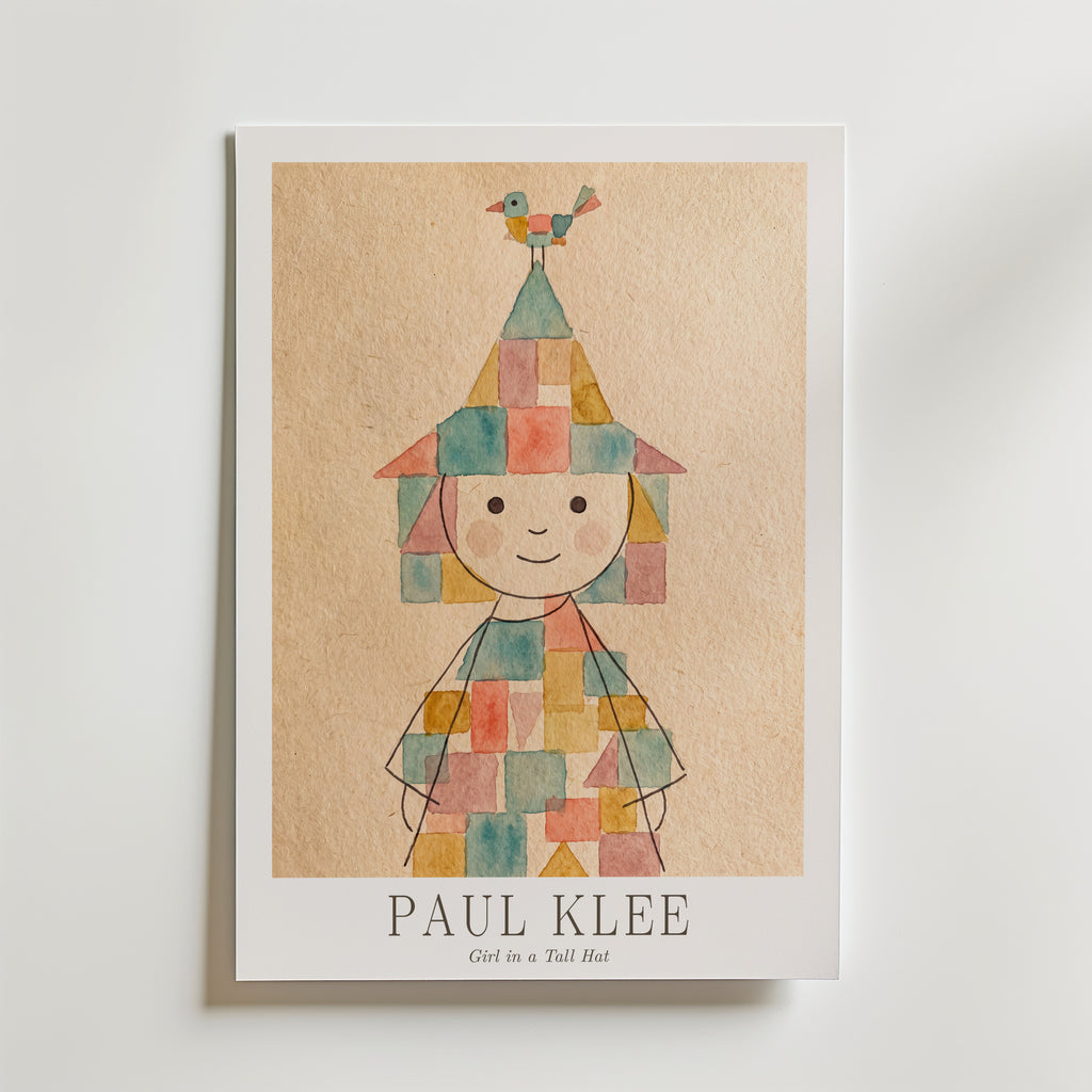 Paul Klee Girl in a Tall Hat Poster – med passepartout