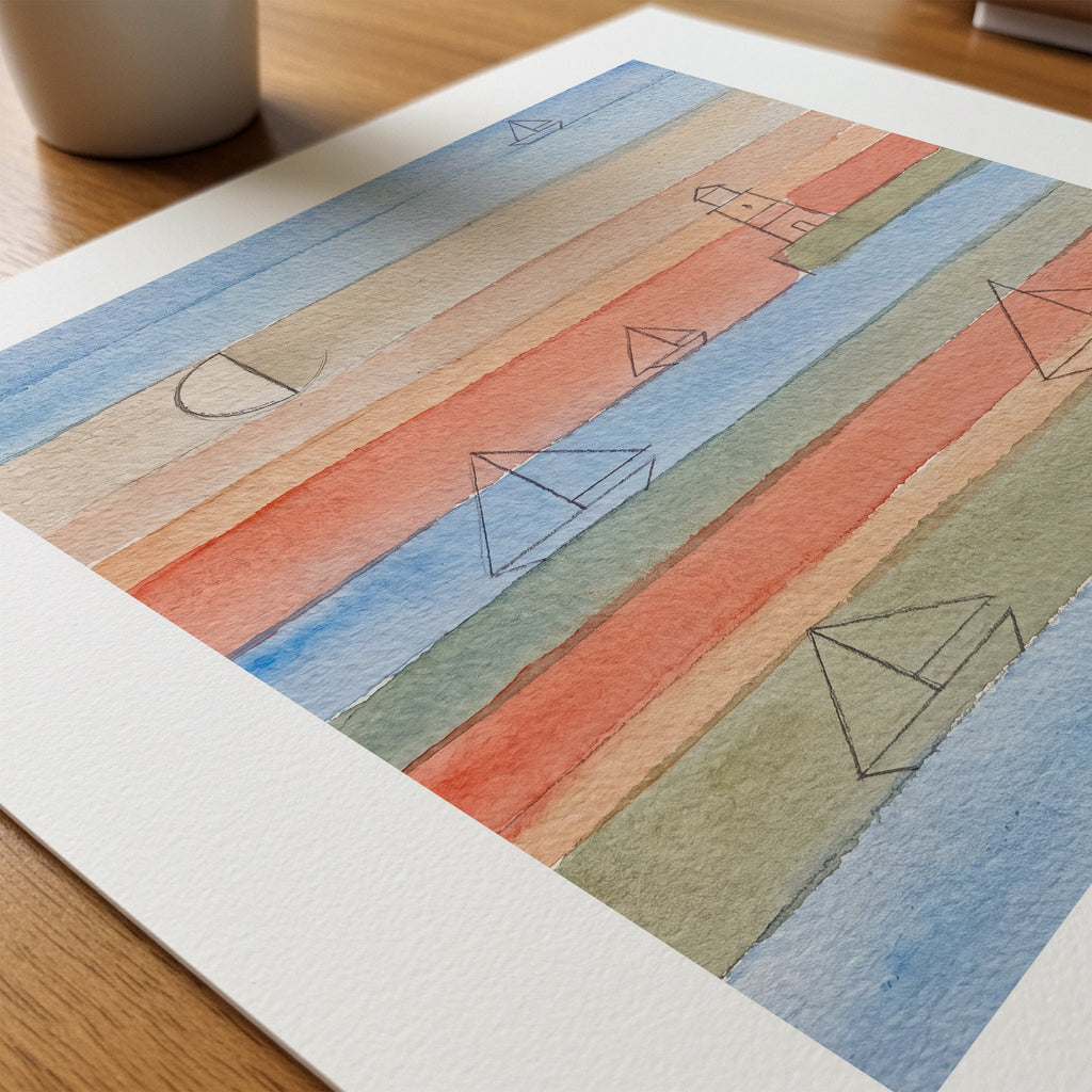 Paul Klee Little Harbour Poster – närbild på papper