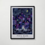 Paul Klee Village at Night Poster – svart ram