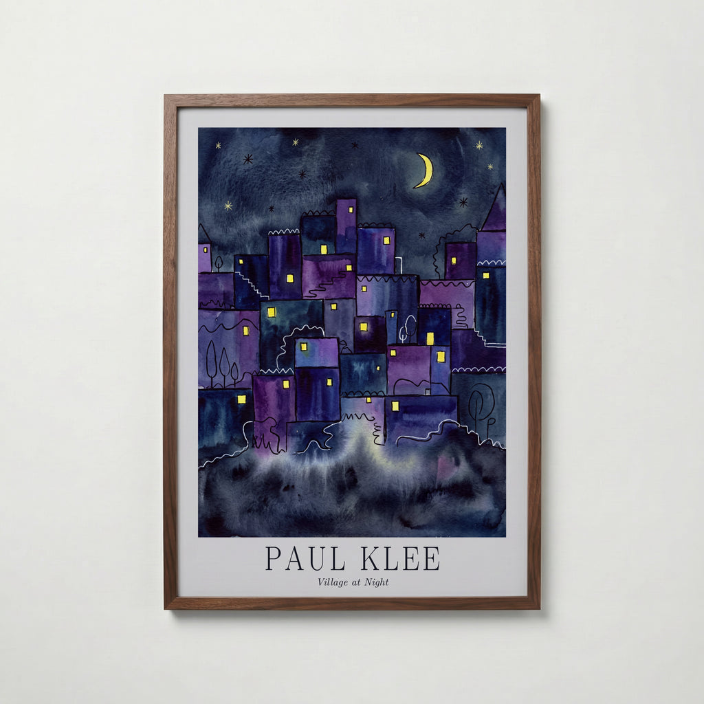 Paul Klee Village at Night Poster – valnötsram