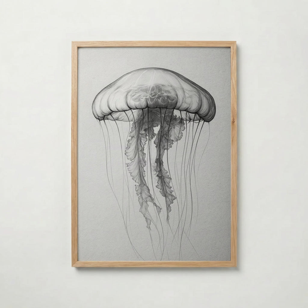Drifting Jellyfish Sketch Poster – ekram