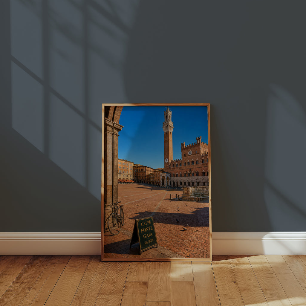 Marco Ricci Piazza del Campo Siena Poster – Sienas medeltida torg Piazza del Campo sett uppifrån
