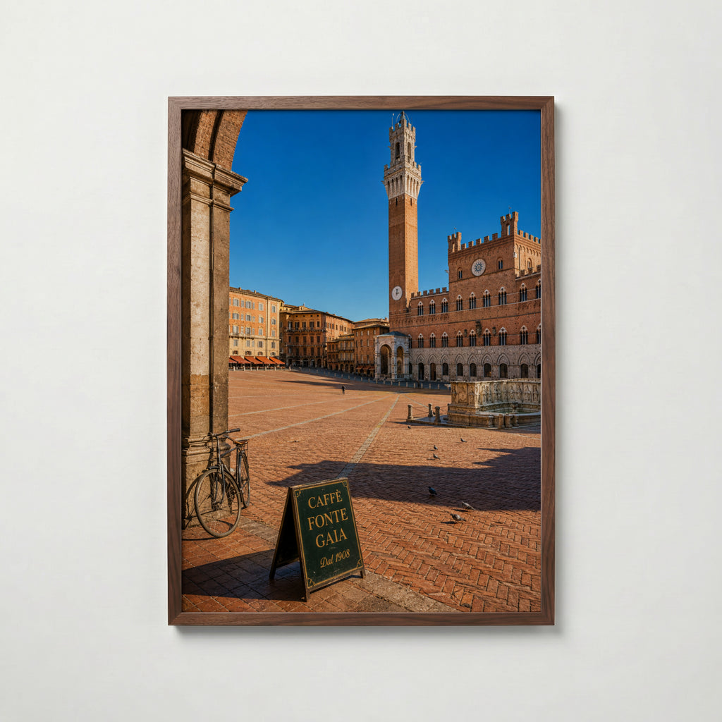 Marco Ricci Piazza del Campo Siena Poster – Sienas medeltida torg Piazza del Campo sett uppifrån