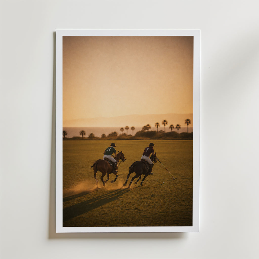 Polo Players at Sunset Poster