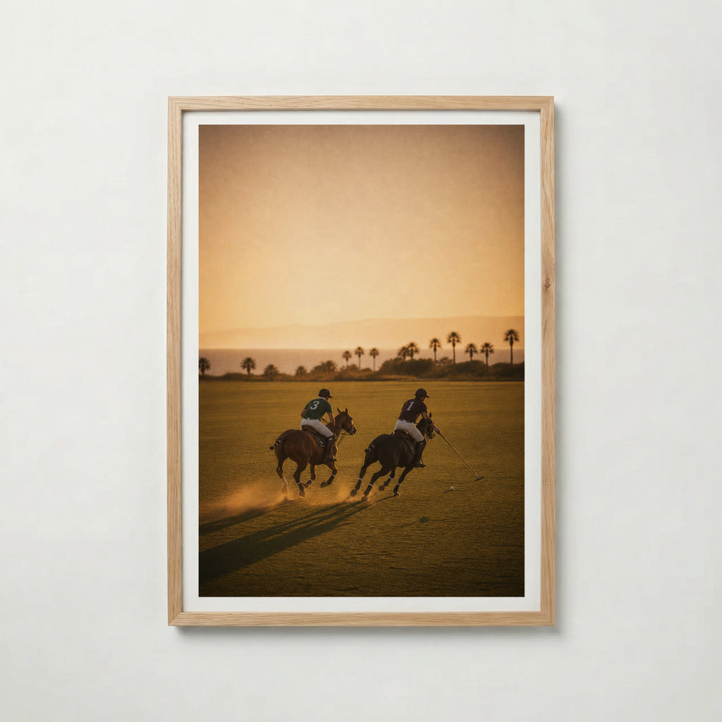 Polo Players at Sunset Poster
