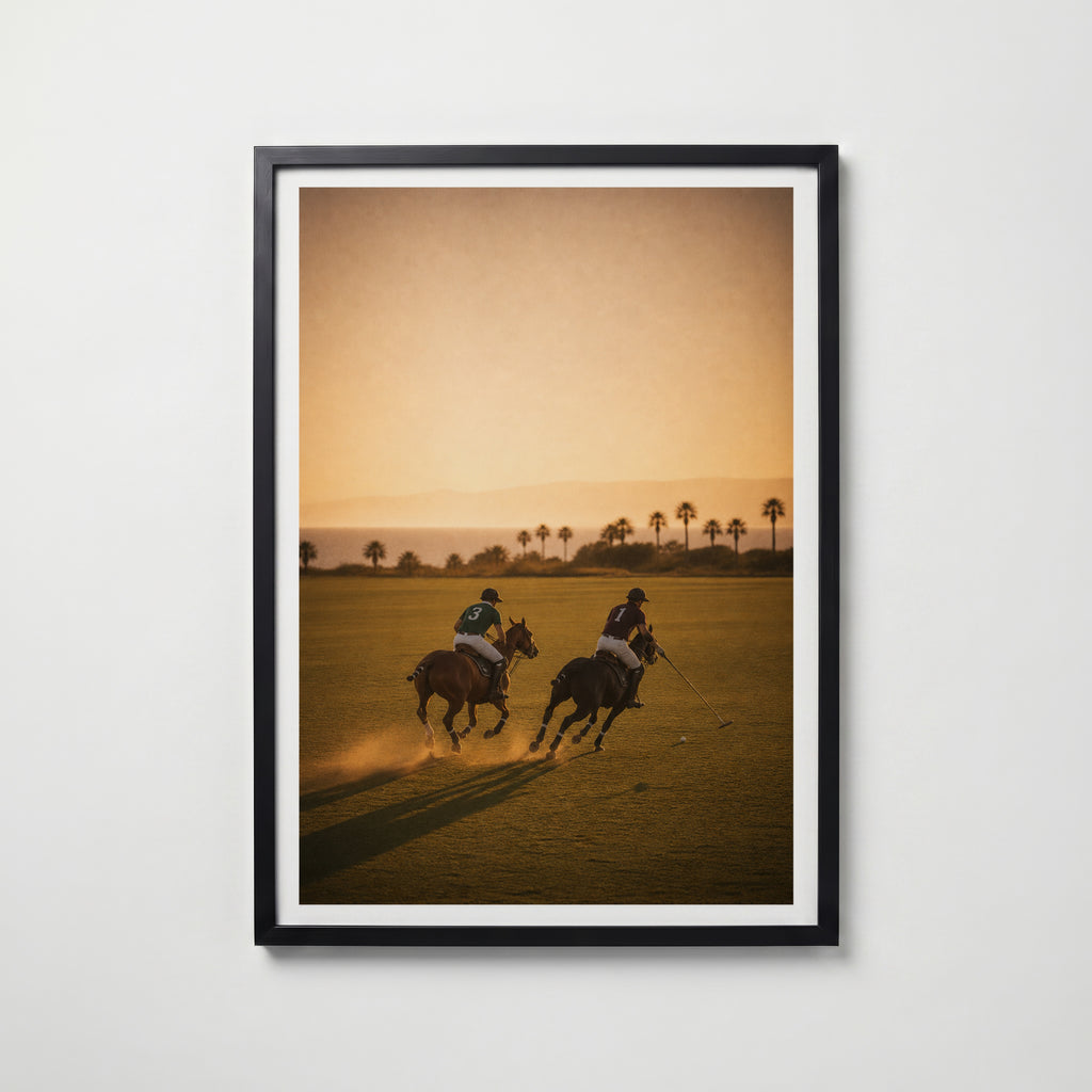 Polo Players at Sunset Poster