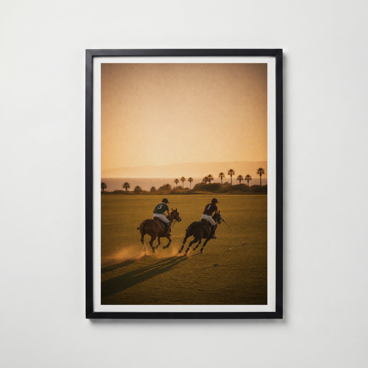 Polo Players at Sunset Poster