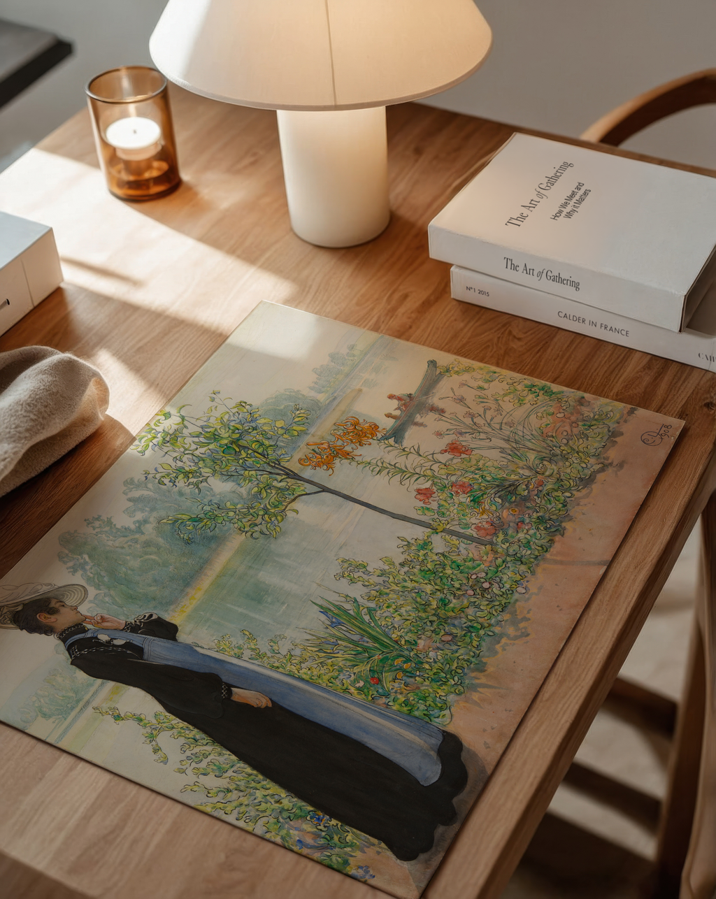 Mockup av Carl Larsson Karin by the affisch på vägg – köp enkelt hos Bozetto i hög kvalitet