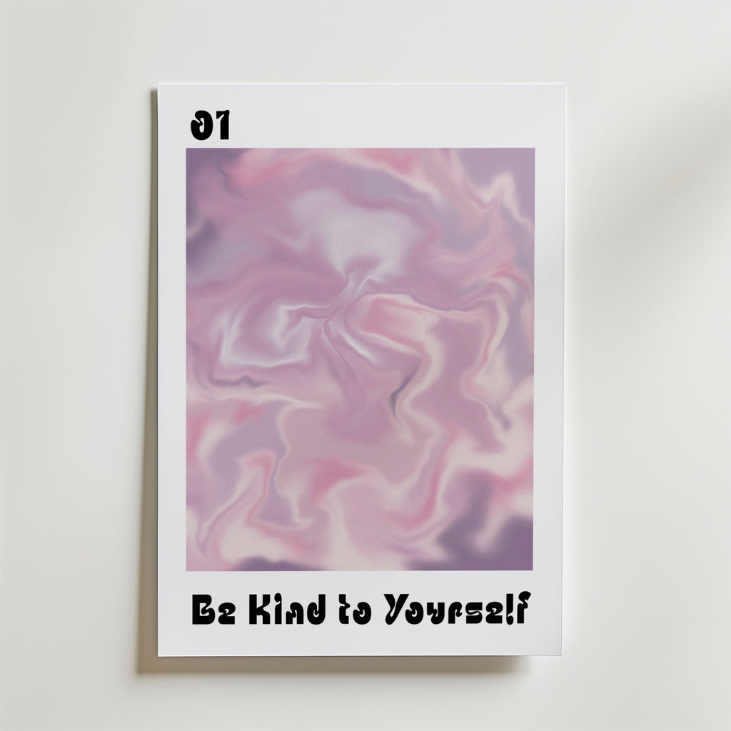 Storleksjämförelse för Be Kind To Yourself affisch – Bozetto erbjuder flera format