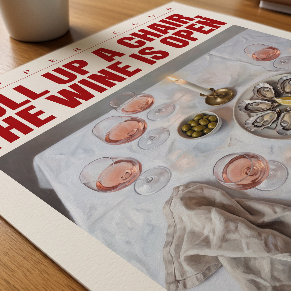 Pull Up a Chair Poster – närbild på papper