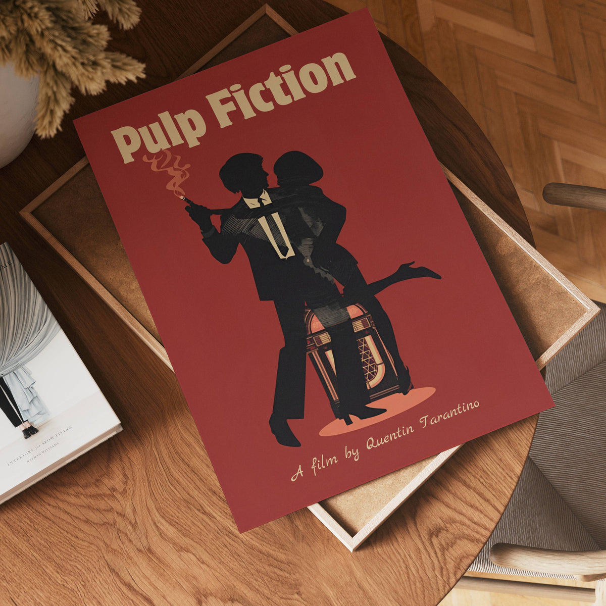 Pulp Fiction poster visad rakt fram – Bozetto affisch i hög tryckkvalitet i hög tryckkvalitet