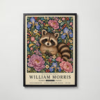 William Morris Masked Raccoon Poster – svart ram