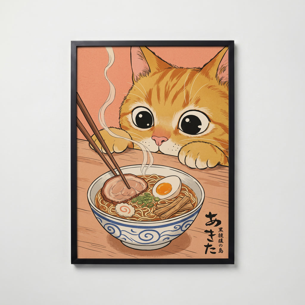 Ramen Cat Poster i hemmiljö