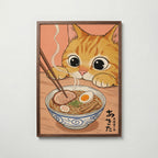 Ramen Cat Poster i vardagsrumsmiljö