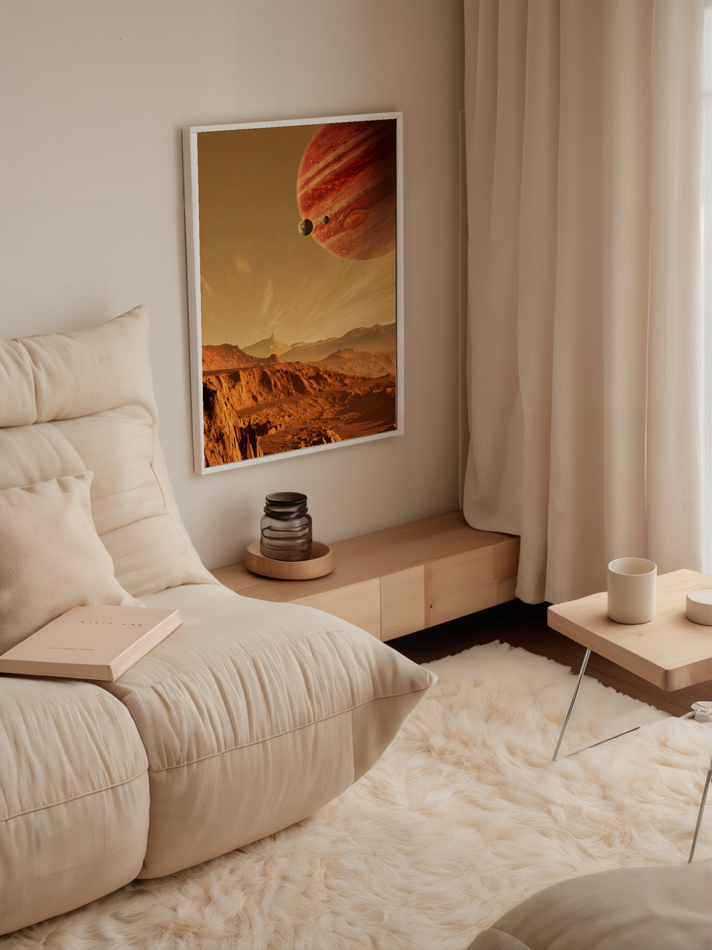 Red Horizon Poster med svart ram