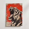 Red and Black Tiger – stilfullt konsttryck från Bozetto, tryckt på matt finpapper