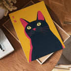 Black Cat Pop Art poster visad rakt fram – Bozetto affisch i hög tryckkvalitet i hög tryckkvalitet