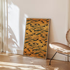Saffron Cranes Poster i rumskomposition med ekram