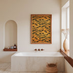 Saffron Cranes Poster med svart ram
